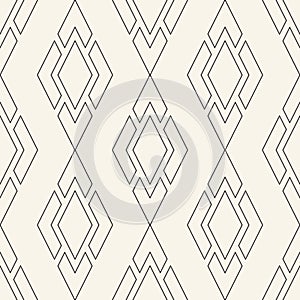 Vector seamless pattern with thin linear rhombuses.Modern stylish texture